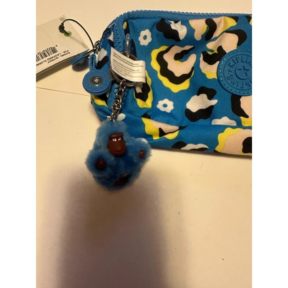 NWT Kipling Gitroy Pencil Case Lepoard Floral